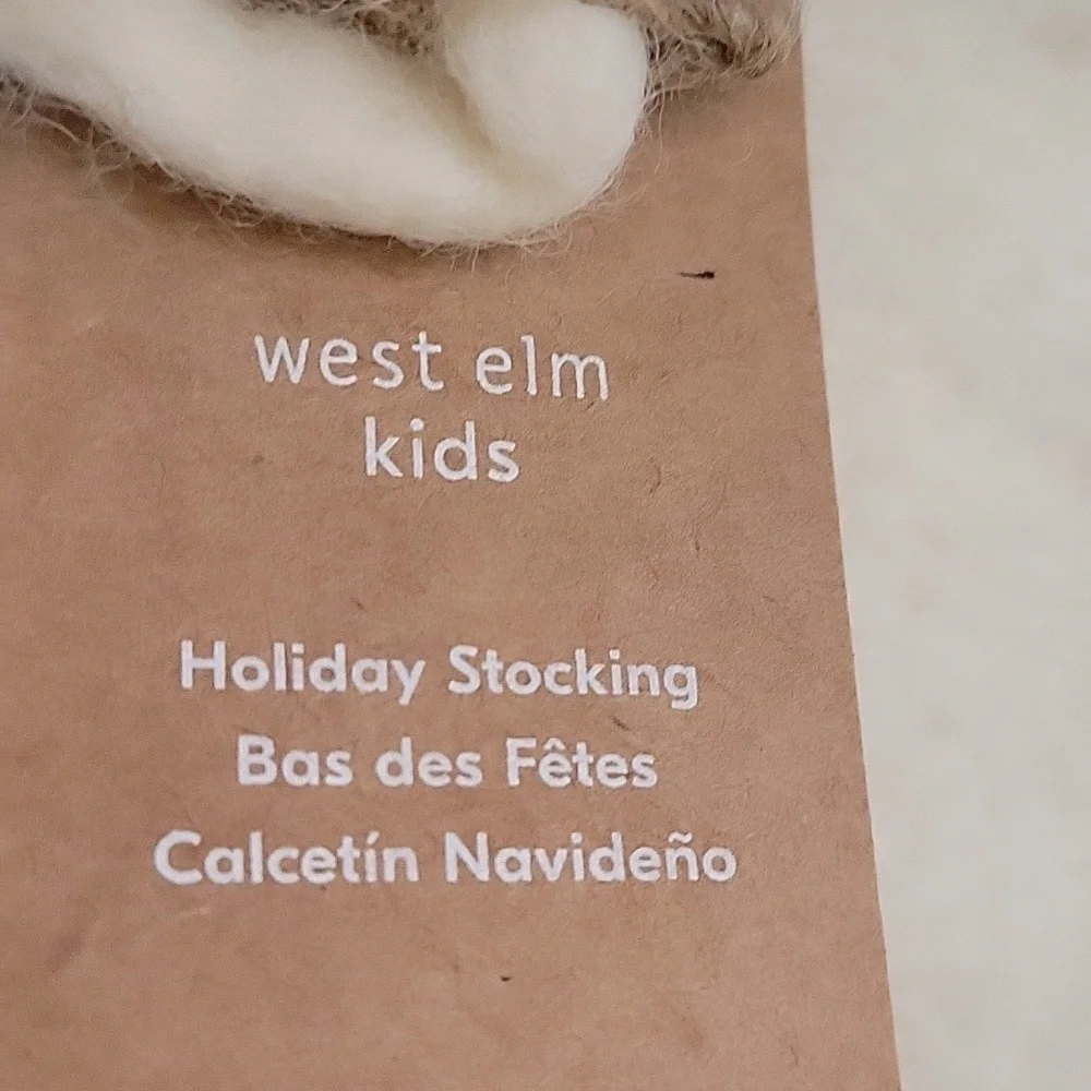 West Elm Dinosaur Brontosaurus Felted Wool Chrismas Stocking Handmade Nepal NWT